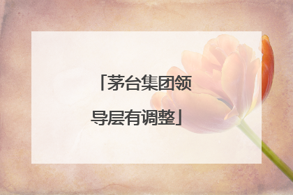 茅台集团领导层有调整